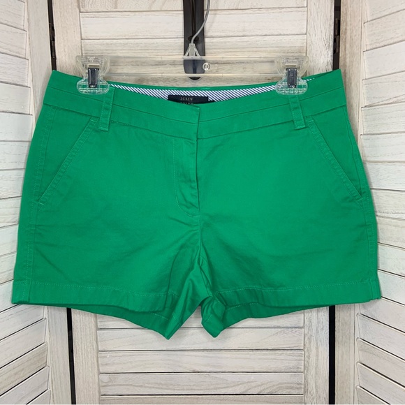 J. Crew Pants - J Crew Kelly Green Mid Rise Chino Shorts Sz 4